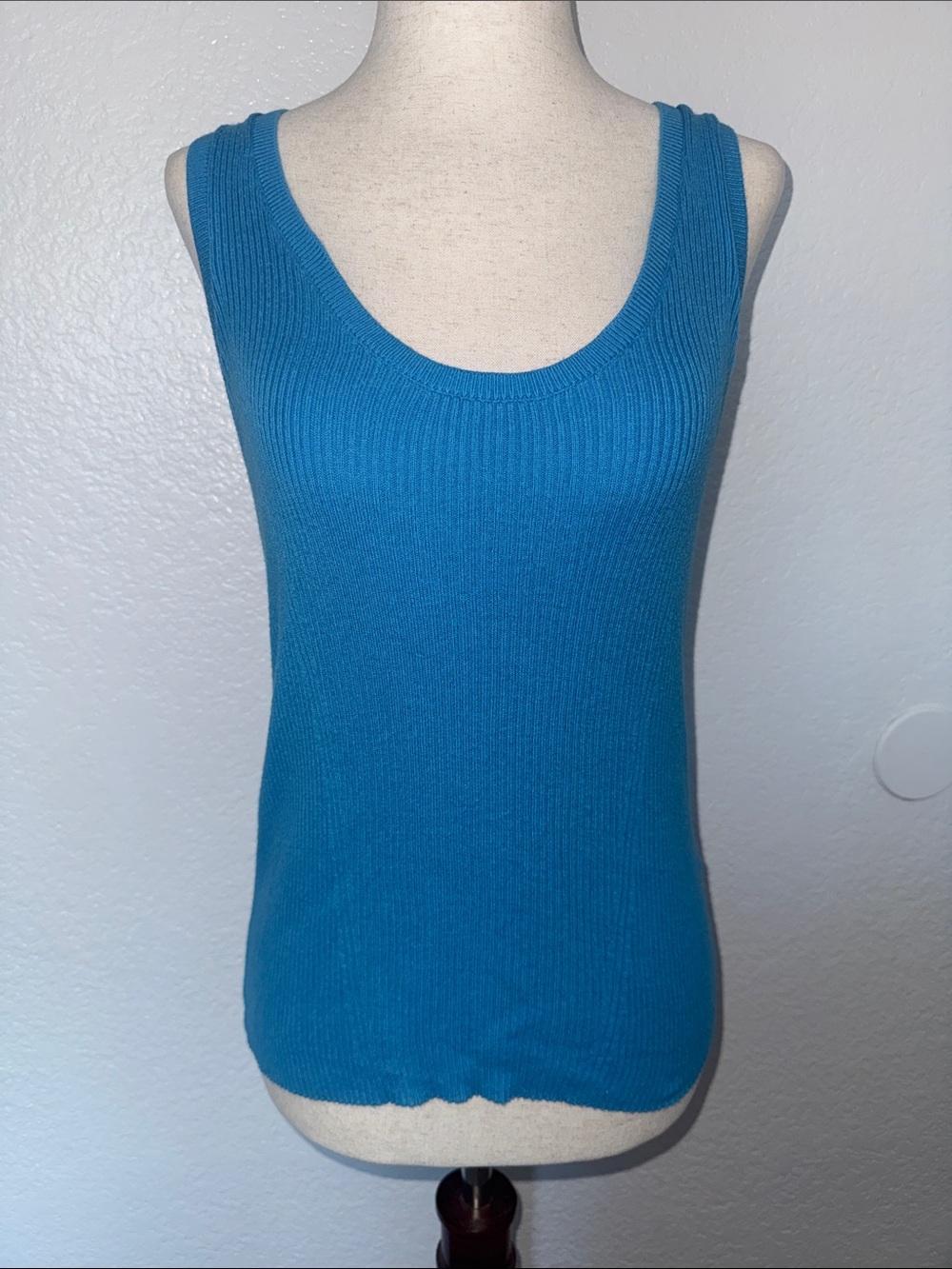 Abercrombie & Fitch Blue Ribbed Knit Sweater Tank Size Small
